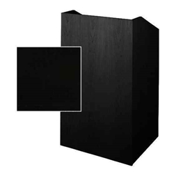 Sound-Craft SCV27-Black Lacquer on Oak Classic Series 47"H x 27"W Square Corner Lectern with Black Lacquer on Oak Wood Veneer 